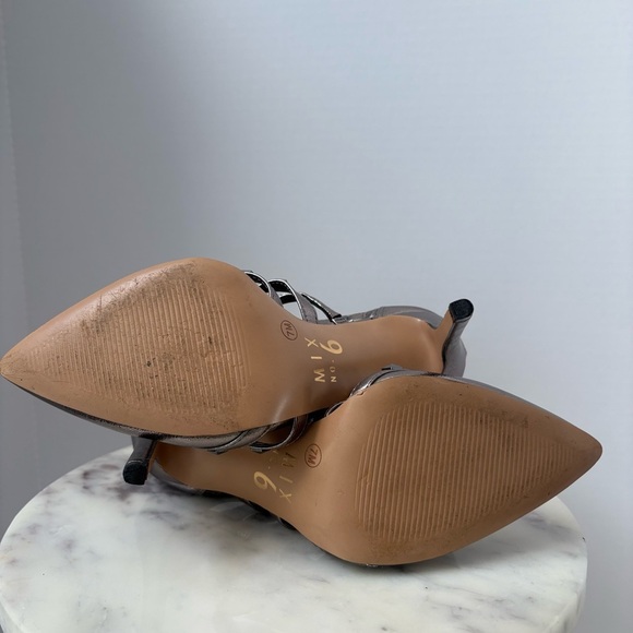 Mix No. 6 Danela Studded Metallic Strappy Heels Size 7M - Picture 11 of 15